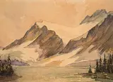 Walter J. Phillips, Bow Lake, 1948, watercolour on paper