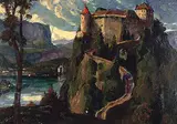 Thomas Riss, Untitled - Castle in Austria, oil on paper board
