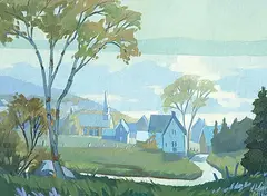 . St. Gilles, Le Matin a St. Fidele, 1987, oil on canvas