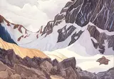 Paul F. Gauthier, Untitled - Mountain Valley, watercolour on paper