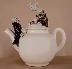 Evelyn Grant, Untitled - Gorilla and Rhino Tea Pot, 1991, polychrome ceramic