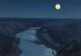 Robert Guest, Full Moon, 1975, oil on canvas board