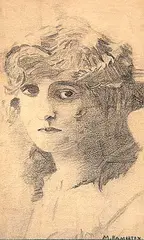 Mary Riter Hamilton, Untitled - Portrait of a Young Woman, graphite on paper