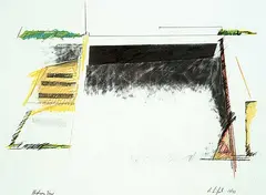 Les Linfoot, Highway Time, 1981, mixed media on paper