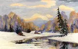 Axel Lind, Untitled - Winter Landscape, 1940, oil on canvas