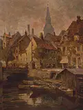 Aage A Lundgreen, Ved. Torvegade Christianshaven, 1924, 1924, oil on canvas