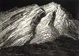 Margaret Shelton, Cascade Mountain, Banff #42/50, 1942, lino block on paper