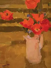 Jack Smith, Untitled - Flowers in a Vase, acrylic on canvas