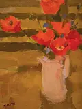 Jack Smith, Untitled - Flowers in a Vase, acrylic on canvas