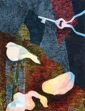 Maeve Veronica Frances Spain, Untitled - Figures and Key, 1992, mixed media on paper