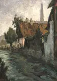 Ove Svenson, Untitled - Danish Village, oil on canvas