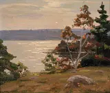 George Thomson, Atmospheric Sunlight, oil on paper board