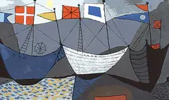 B. C. Binning, Untitled - Boats at Harbour, 1948, silkscreen on paper