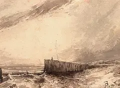 John Thrift Meldrum Burnside, Rocky Headland, 1878, watercolour on paper