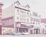 Peter Maxwell Ewart, Whyte and 82nd Avenue, Edmonton, acrylic on canvas board