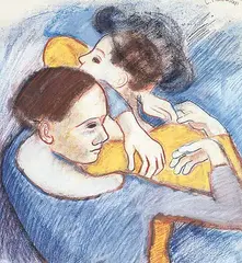 Lillian Freiman, Pas de Deux, mixed media on paper