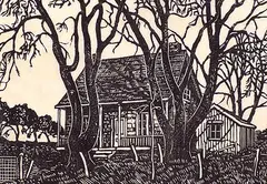 On the Road to Sorel, Que. #6/100 by William Frederick George Godfrey, wood block on paper, sold May 1998