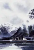 Harry Heine, Untitled - Freighter with Coastal Mountains