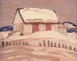 A. Y. Jackson, A Quebec Barn [Baie St. Paul], 1925, oil on panel