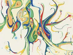 The Code of the Wilderness by Alex Janvier, acrylic on canvas, sold May 1998