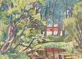 Old Barn, Nose Creek, Calgary by Illingworth Kerr, 1969, oil on hard board, sold May 1998
