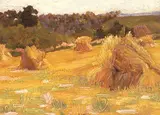 Laura A. Lamont, Untitled - Wheat Sheaves, oil on paper board