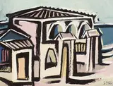 Helmut Linsser, Untitled - Mediteranean Villa, 1965, gouache on paper