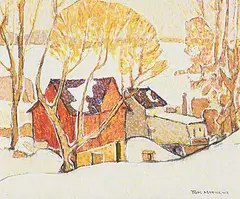 Thomas Mathews, Valley Farm, acrylic on masonite
