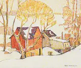 Thomas Mathews, Valley Farm, acrylic on masonite