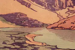 Thomas Wesley McLean, Untitled - Mountain Lake #32/100, colour wood block on paper