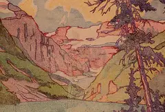 Thomas Wesley McLean, Untitled - Lake Louise, colour wood block on paper