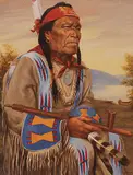 Father Henry Metzger, Mato ol Chauka, Jumping Bear, Standing Buffalo Reserve, Qu'Appelle Valley, Sask., 1936, oil on canvas
