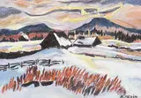 Richard Nevin, Farm in Winter, pastel on paper