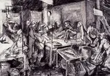 Marcia Perkins, Untitled - Market Scene, chalk on paper