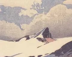 Mount Nicholas by Walter J. Phillips, 1940, colour wood block on paper, sold May 1998