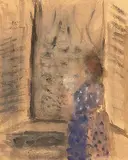 Rose Wiselberg, Untitled - Interior View, watercolour and graphite on paper