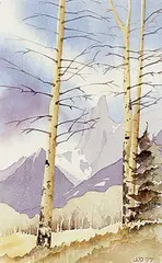 James Davies, Mt. Ishbell, Banff, 1997, watercolour on paper