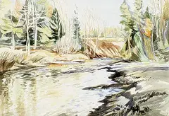 Ian Jamieson, Bragg Creek, 1984, watercolour on paper