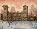 Nicholas Hornyansky, Dundern Castle, Hamilton, colour etching on paper