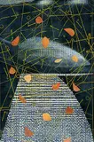 Thomas Lax, Untitled - Loom #4/4, 1980, colour etching with leaves on paper