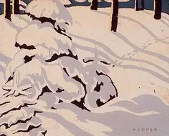 George Douglas Pepper, Untitled - Snow Trail, 1931, silkscreen on paper