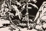 Margaret Shelton, Rockpool, Banff Golf Course, 1939, lino block on paper
