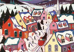 Terry Ananny, Quebec Town in Winter, acrylic on canvas