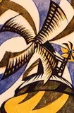 Sybil Andrews, Windmill #34/60, 1933, lino block in three colours on paper