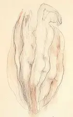 Miller Brittain, Untitled - Four Nudes, 1951, conte and graphite on paper
