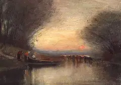 John A. Hammond, Sunset on the Tan..., 1927, oil on canvas board