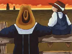 David Howell, Western Skies, acrylic on board