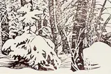 Ernest Friedrich Lindner, Snowbound, 1937, wood block on paper