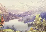 Florence Maude Mortimer, Untitled - Mountain Lake, 1940, watercolour on paper