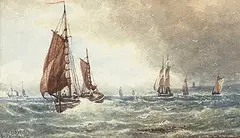 Lucius Richard O'Brien, Untitled - Sailing Ships at Bay, 1892, watercolour on paper